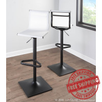 Lumisource BS-MIRAGE BKW Mirage Contemporary Barstool in Black Metal and White Mesh Fabric